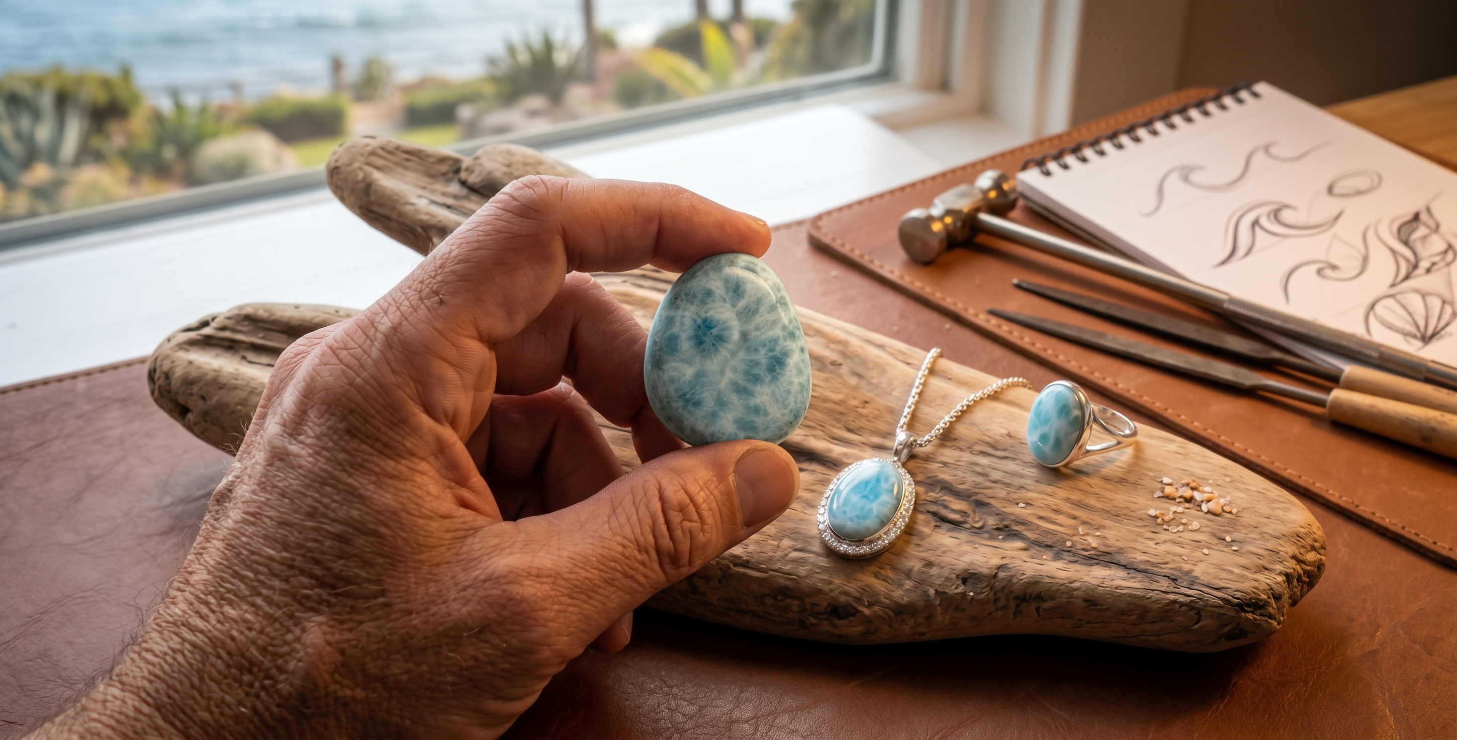 Handcrafted Larimar jewelry