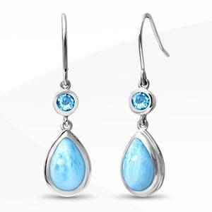 Marahlago Premier Designer Purchase Genuine Larimar Jewelry Post Earrings Marahlago