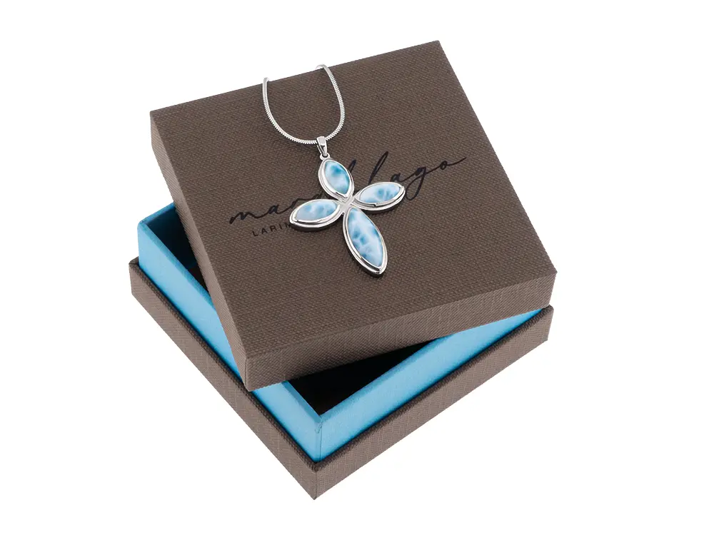 ヴィンテージ 刻印 有名 Marahlago ラリマー シルバー ペンダント Vintage Necklace in sterling silver and larimar by