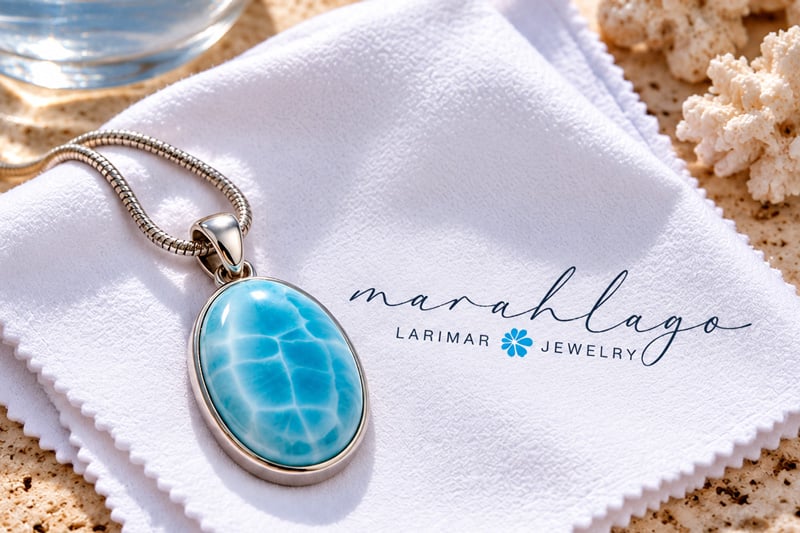 Cleaning a Larimar stone with a soft cloth