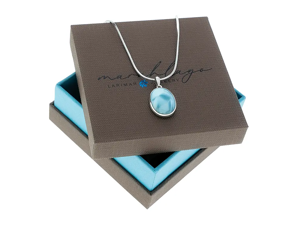 Larimar Necklace by Marahlago larimar Jewelry oval shape
