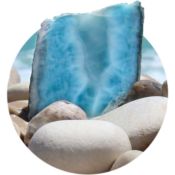 larimar stone on beach 2