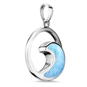 wave symbolism pendant with larimar gemstone