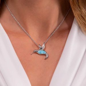 hummingbird larimar necklace 0424