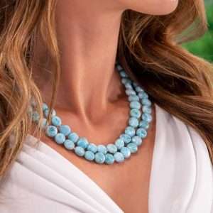 seafoam larimar necklace 0778