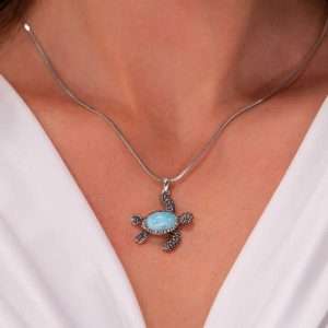 turtle larimar necklace 1092