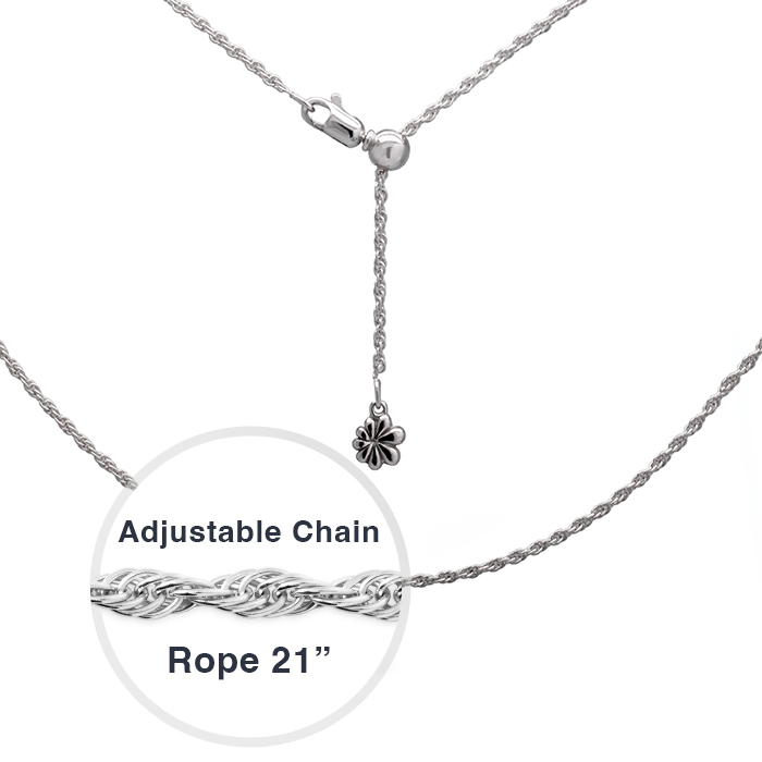 silver chain 21 inch rope
