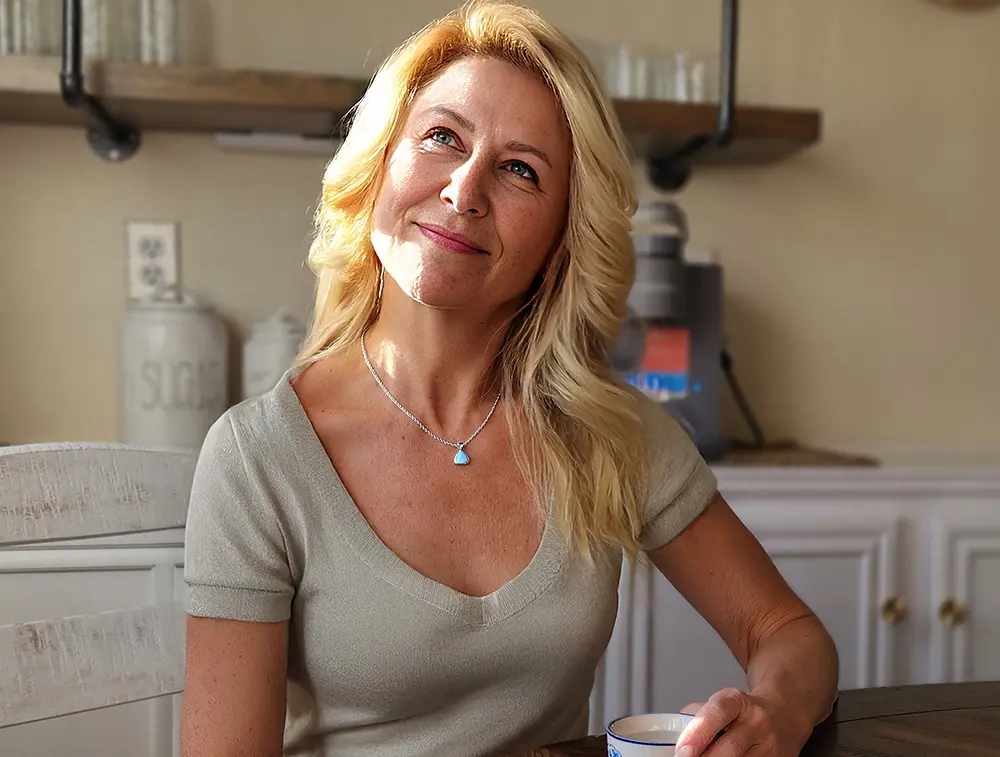 Triangle Blue Spinel Necklace with Larimar