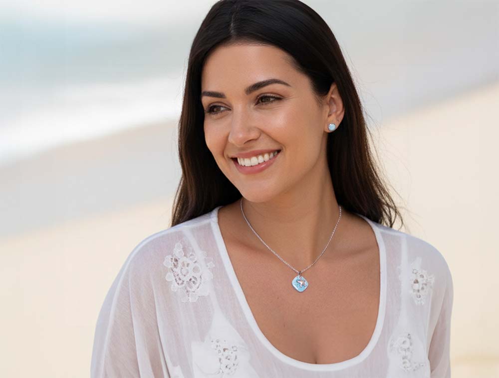 Adalia Starfish Necklace in sterling silver