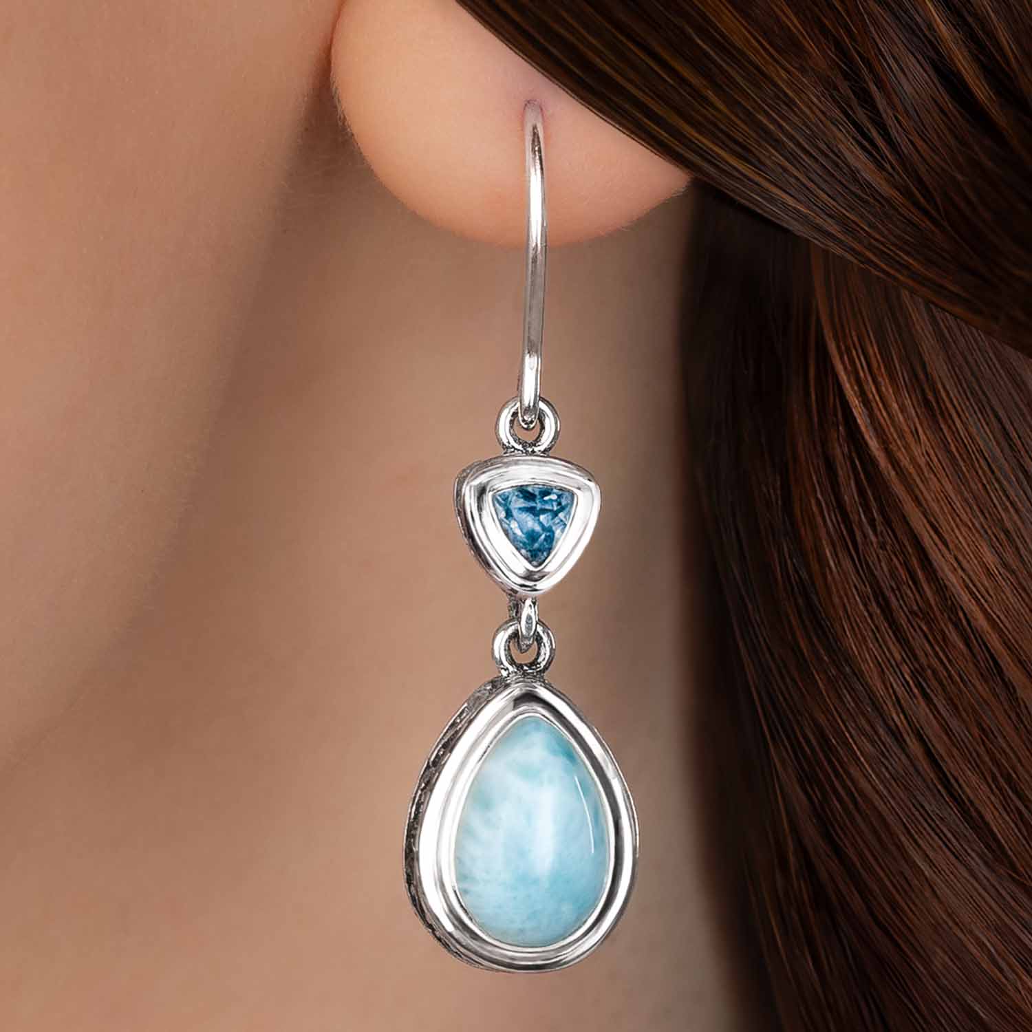 Blue Stone Earrings with spinel and larimar by marahlago.