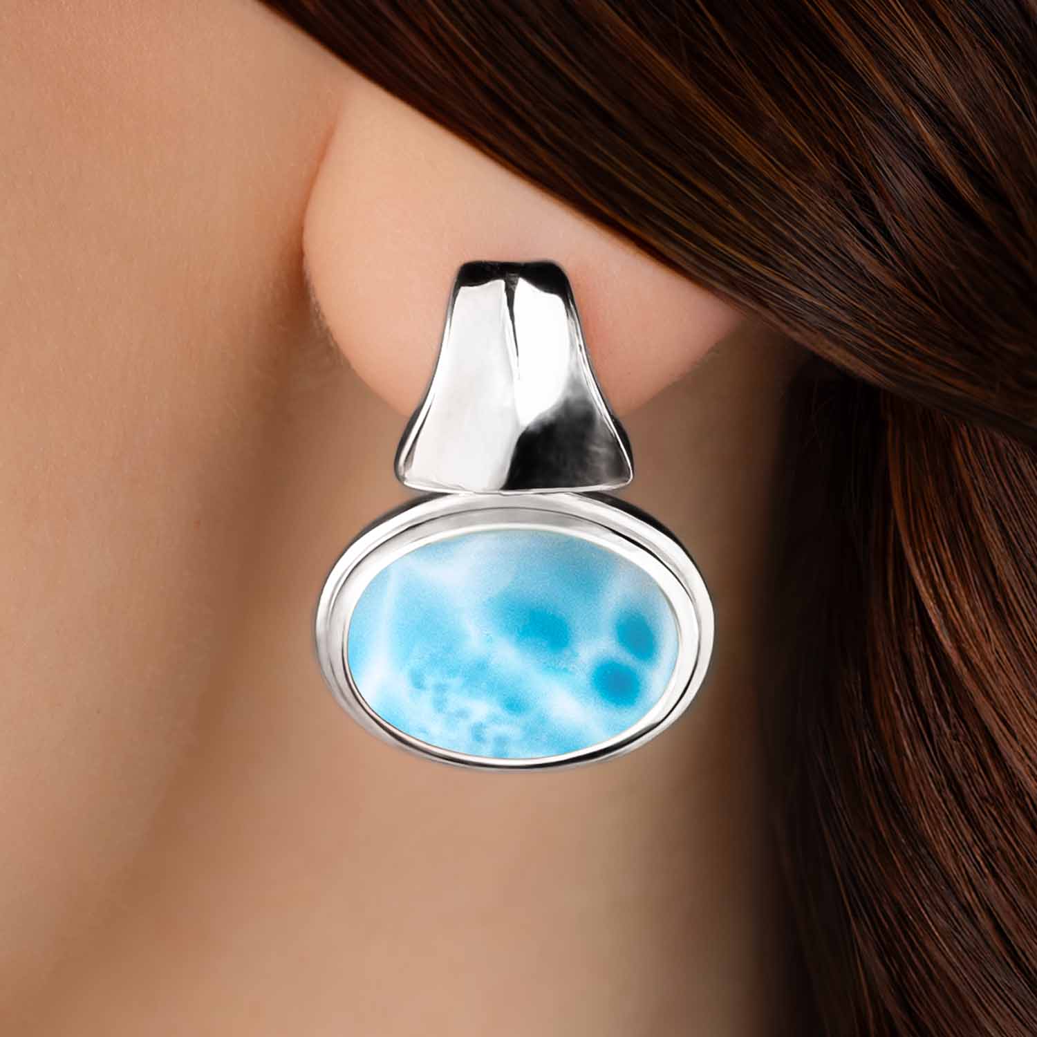 Large Stud Earings in silver by marahalgo