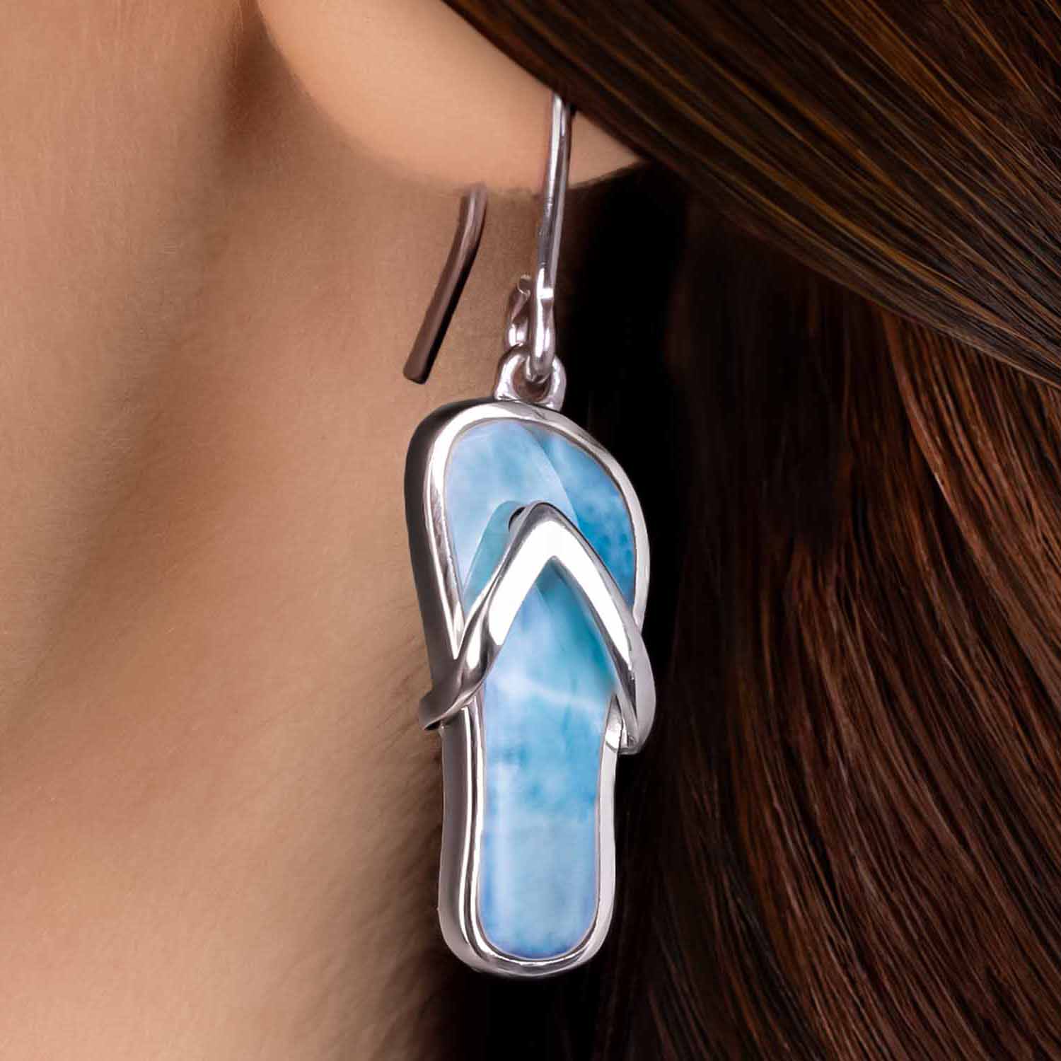 Flip Flop Earrings in silver 