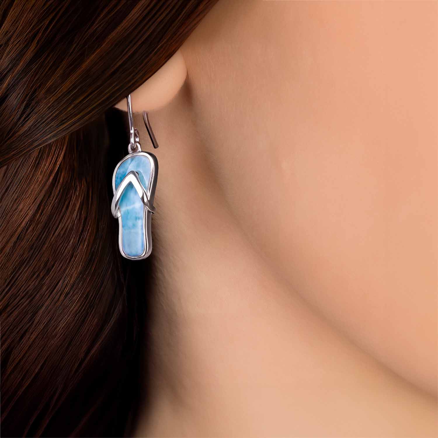 Flip Flop Earrings in Sterling silver by Marahlago Larimar 