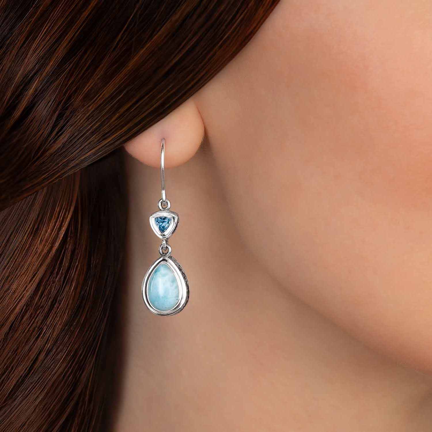 Blue Stone Earrings with spinel and larimar by marahlago.