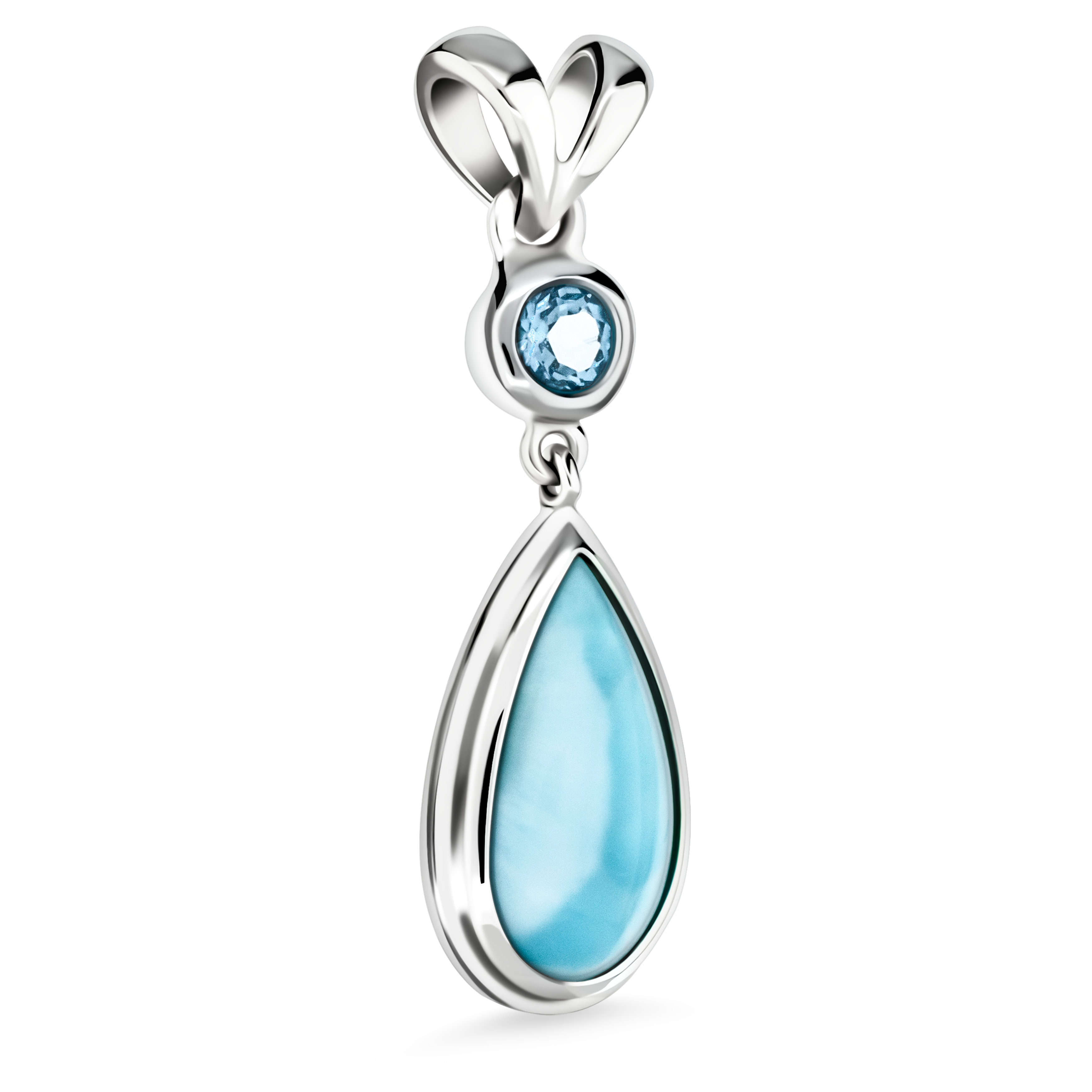 Blue Topaz Necklace in silver with larimar by marahlago