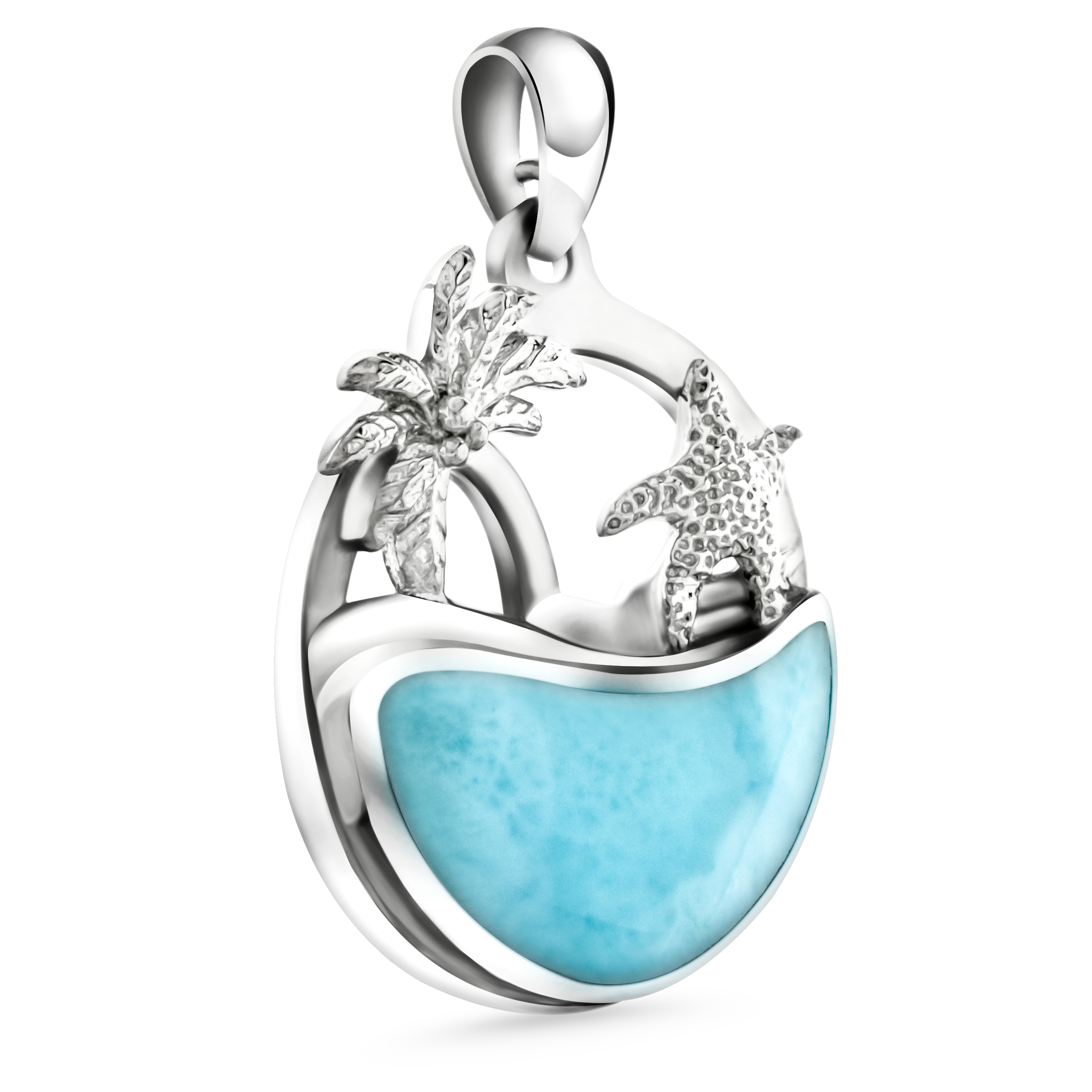 Beachy Necklace in sterling silver with larimar by