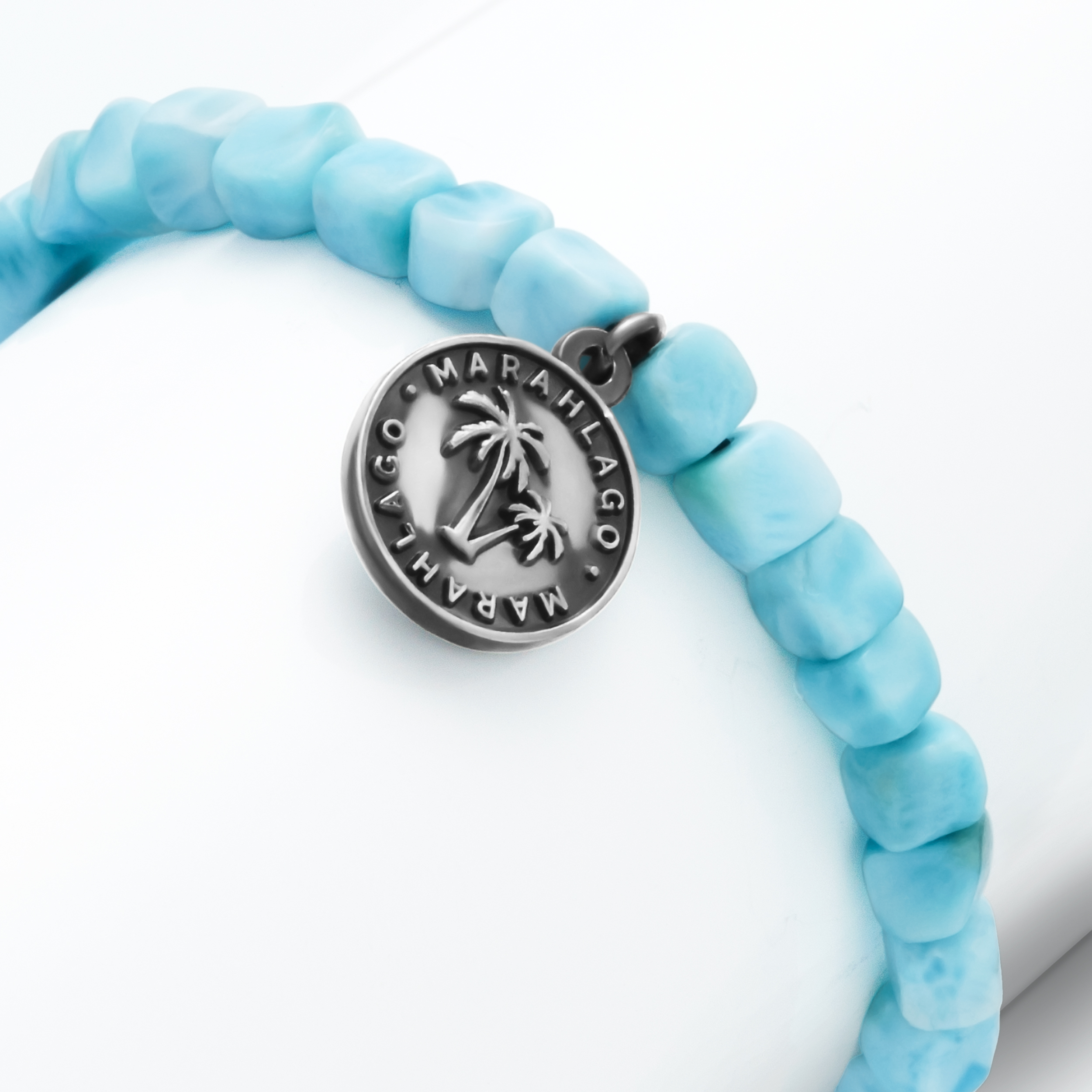 Beach Charm Bracelet with larimar by marahlago