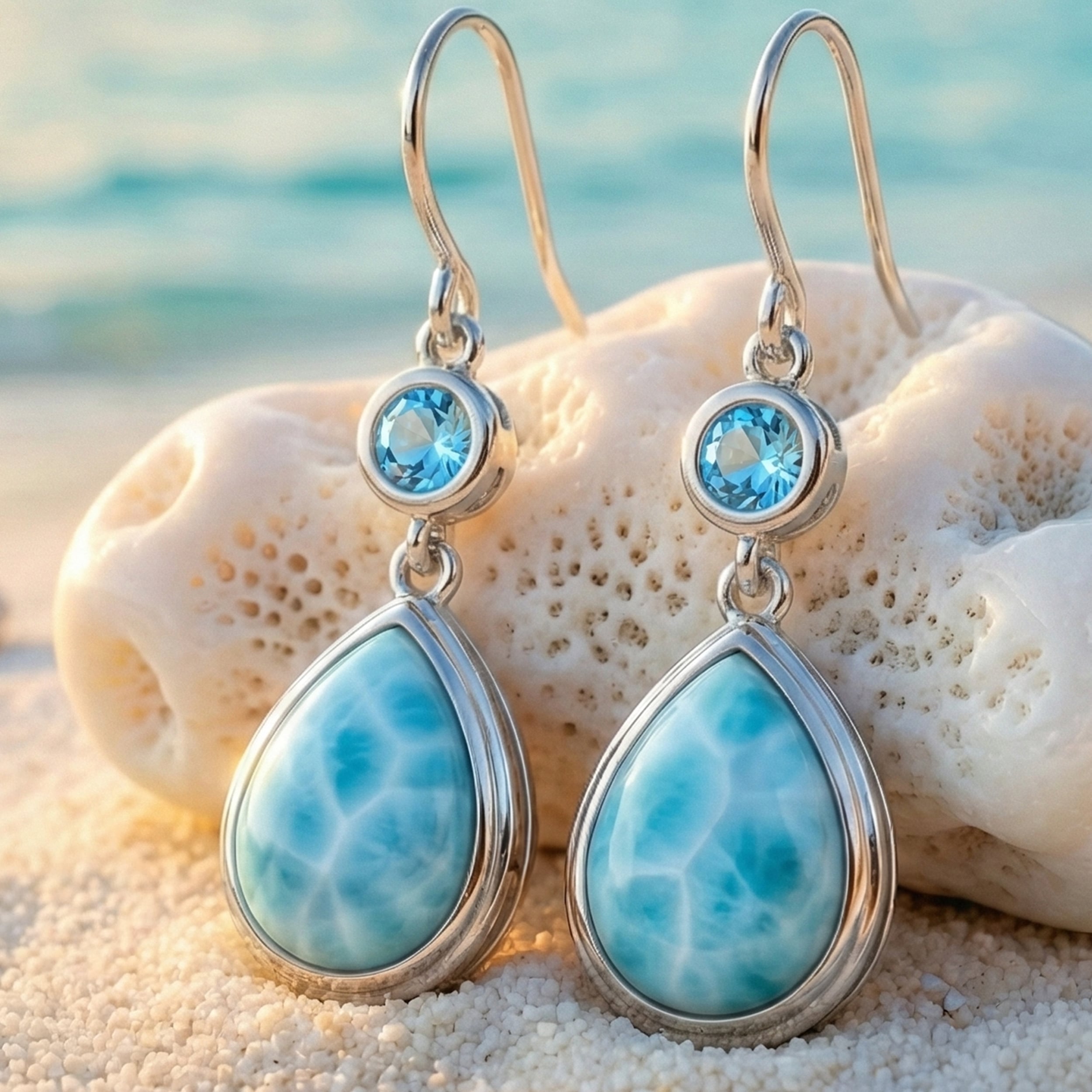 larimar earrings safety clutch