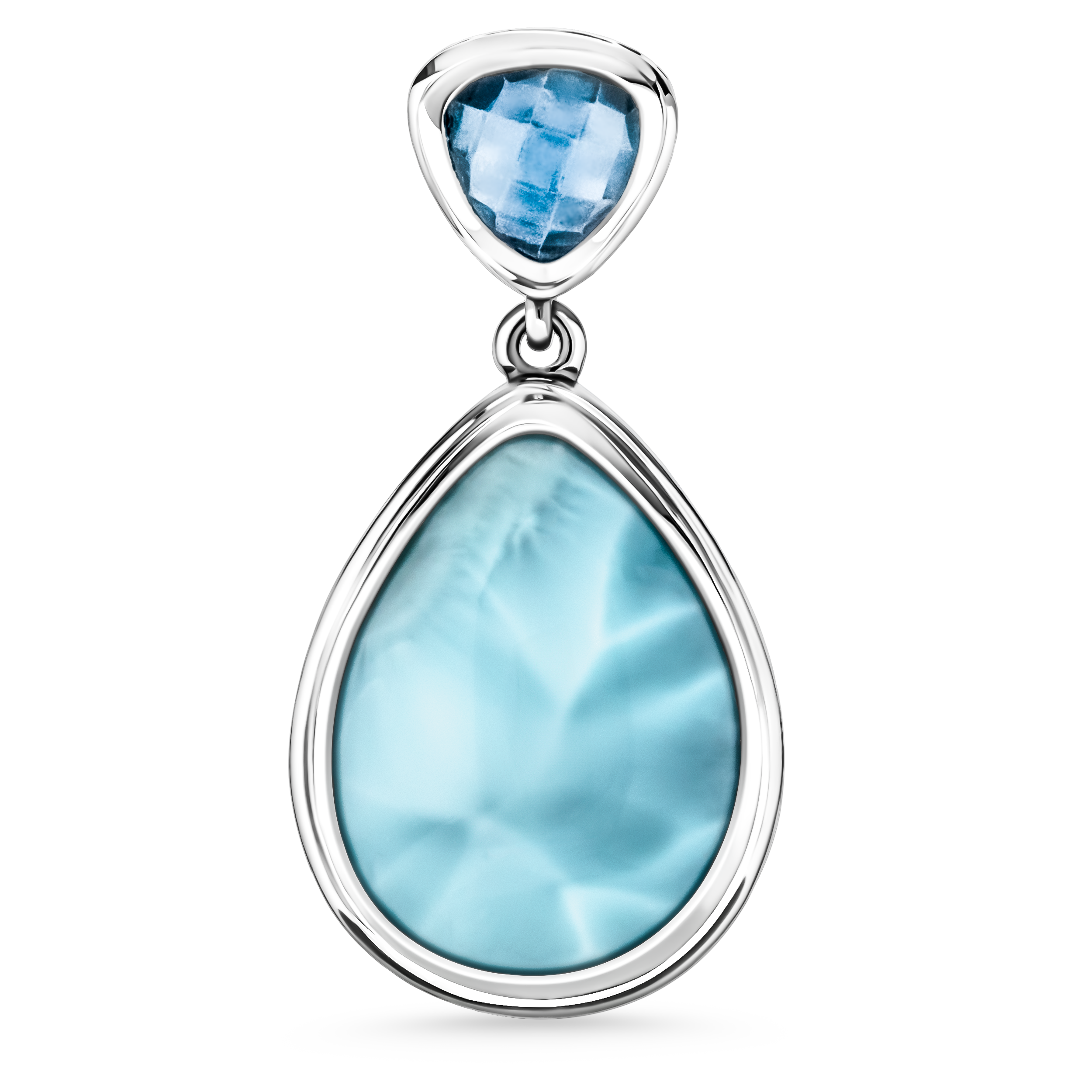 Blue stone Necklace with larimar and silver