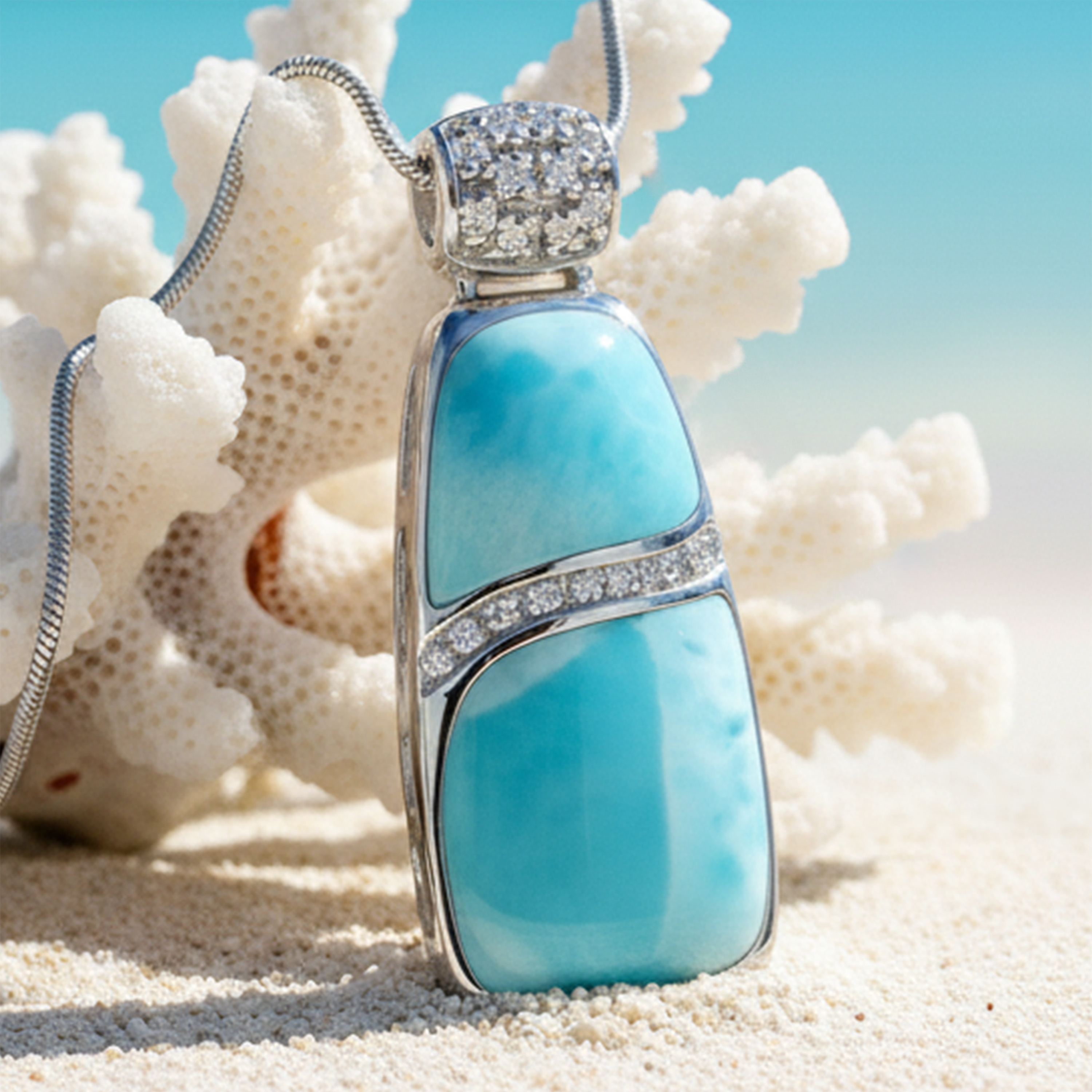 Larimar Necklace | Marina Large | Marahlago Fine Jewelry
