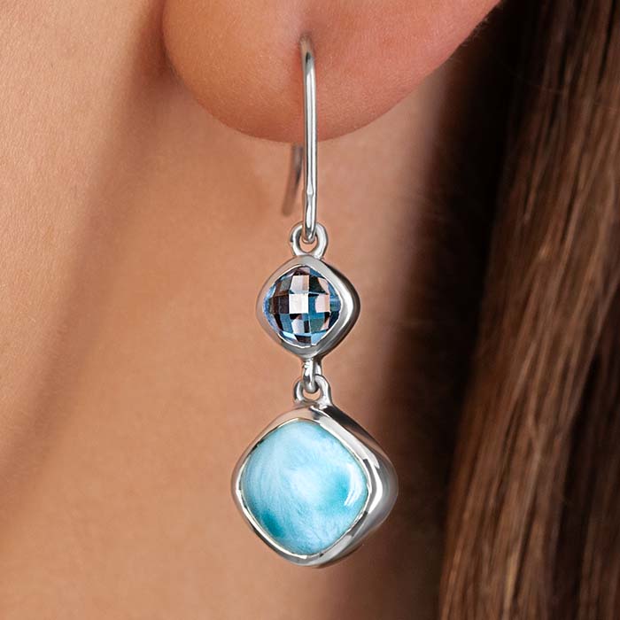 Blue Gemstone earrings with larimar by marahlago