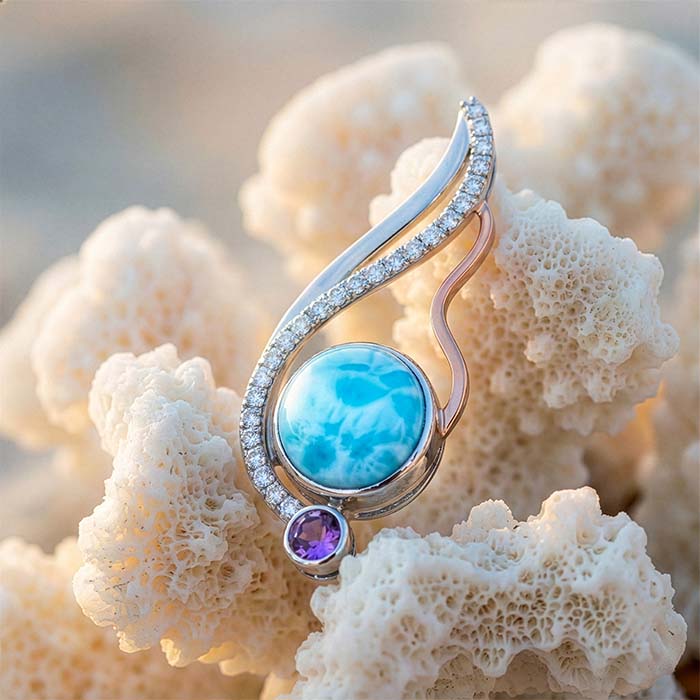 Lyla Larimar Necklace in silver by marahlago