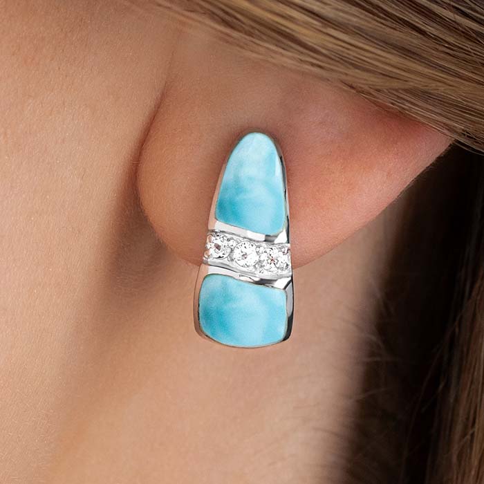 Earrings with larimar and silver by marahlago