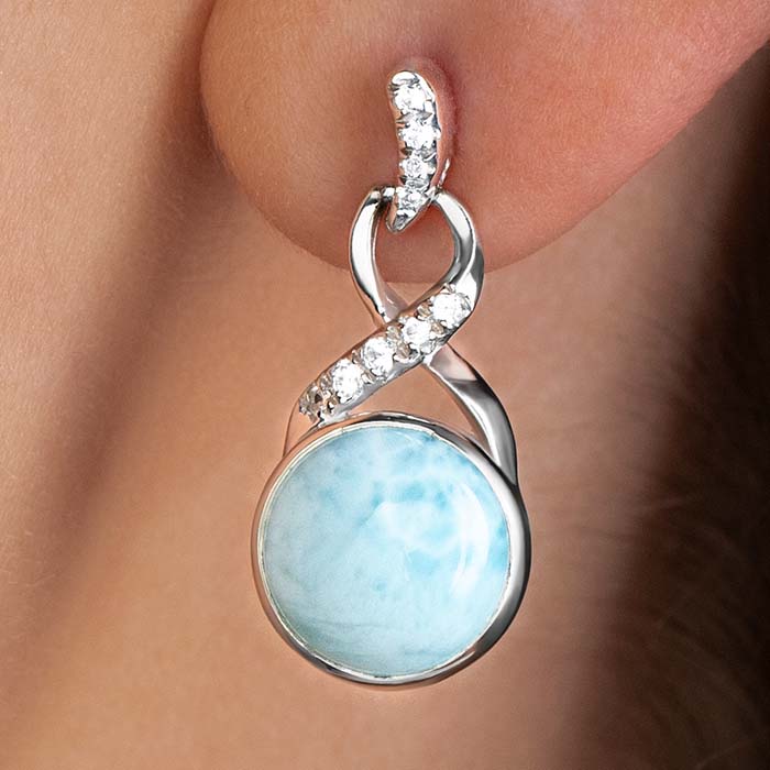 Unusual Earrings with larimar