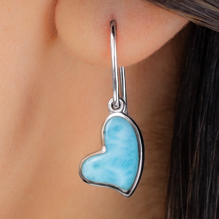 Larimar heart hotsell earrings