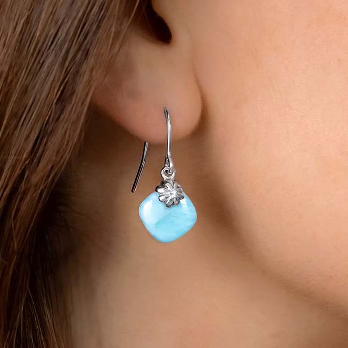 Earrings in silver and larimar by marahlago