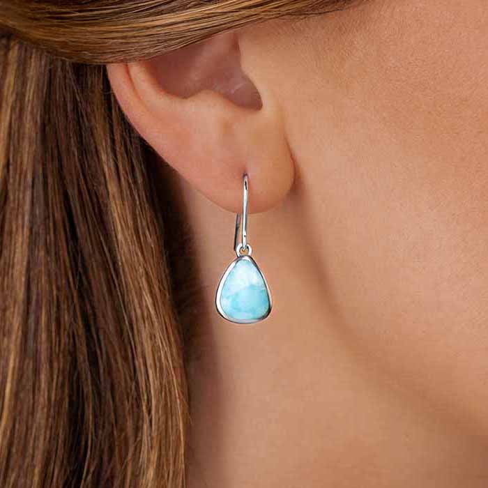 Simple Earrings in larimar and silver by marahlago