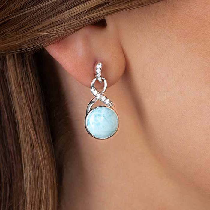 Unusual Earrings with larimar