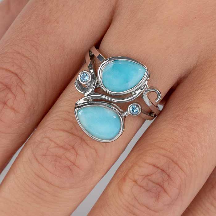 Lyric ring in sterling silver with larimar by marahlago