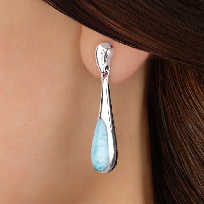 Indra silver larimar earrings marahlago