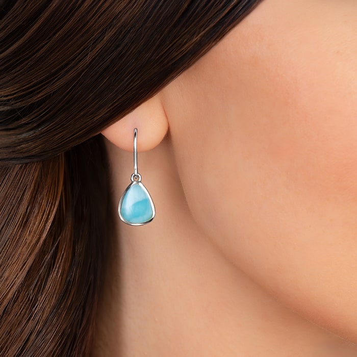 Simple Earrings in larimar and silver by marahlago