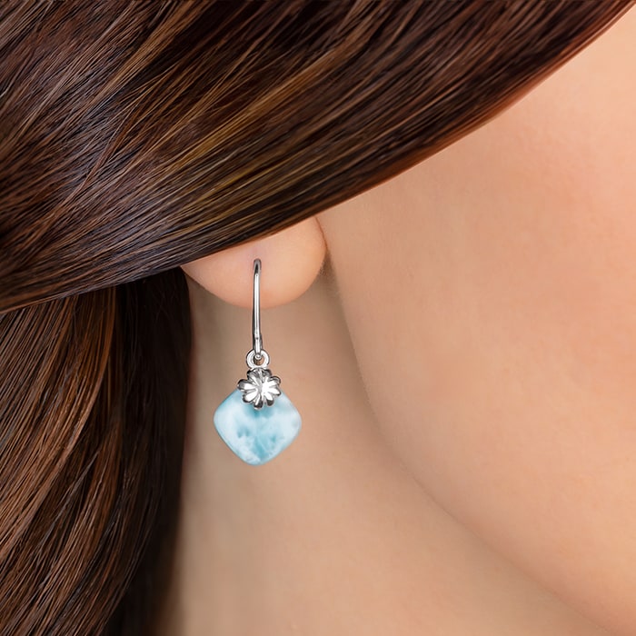 Earrings in silver and larimar by marahlago
