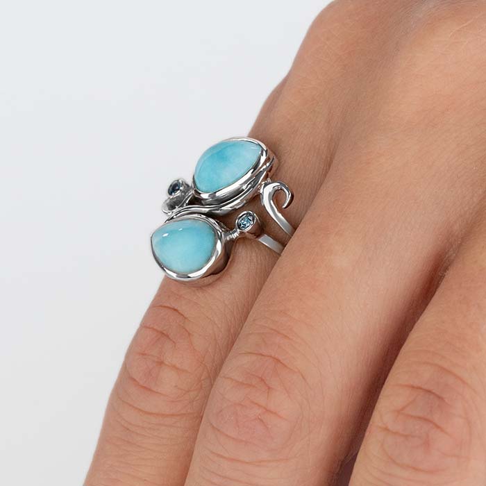 Lyric ring in sterling silver with larimar by marahlago