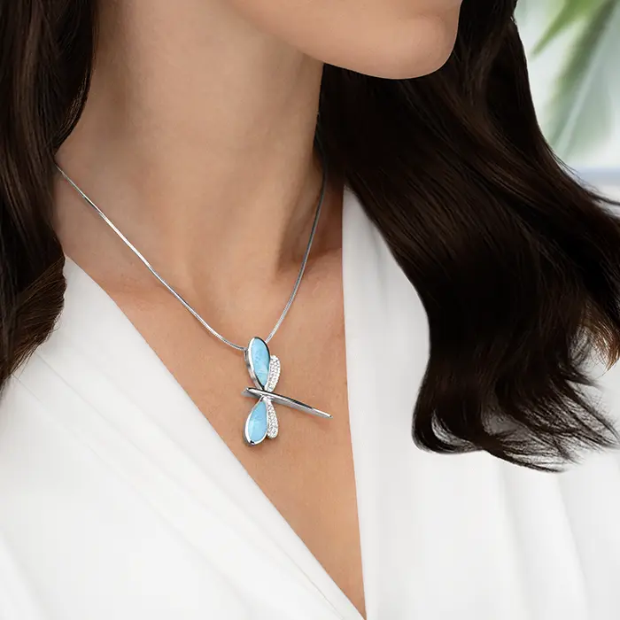 Dragonfly Necklace in sterling silver
