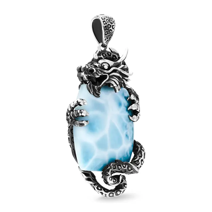 Dragon Necklace Dragon Necklace with larimar and silver
