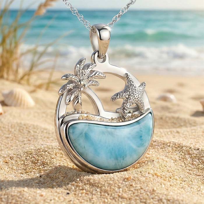 Beachy Necklace with larimar by Marahlago 