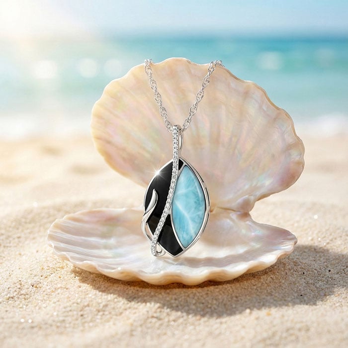 Black Onyx Necklace in silver