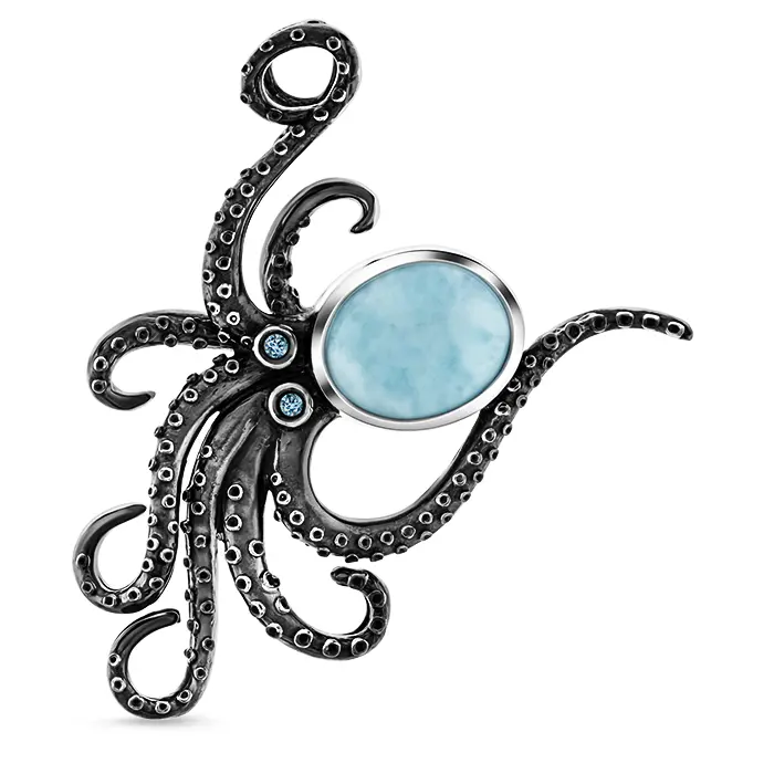 Octopus Pendant in sterling silver