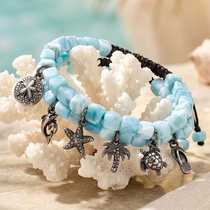 Charm Bracelets Set Larimar