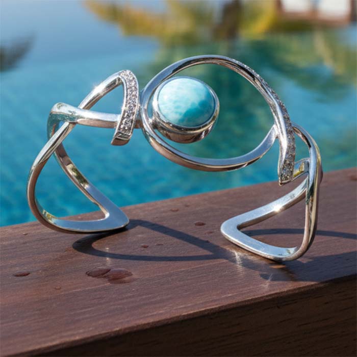Sterling Silver Cuff Bracelet Dante Larimar