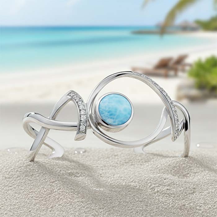 Sterling Silver Cuff Bracelet Dante Larimar