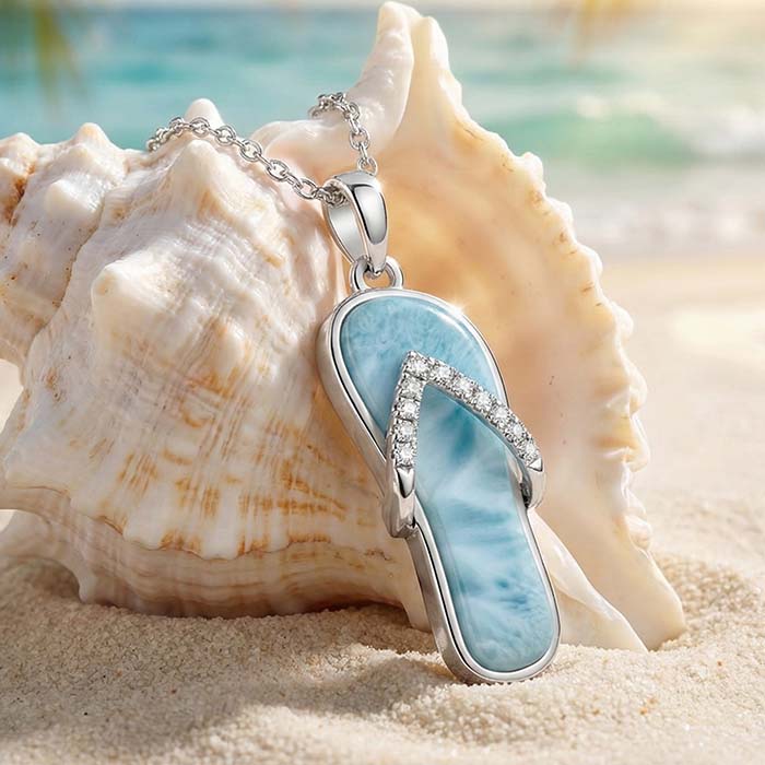 Flip Flop Pendant in sterling silver