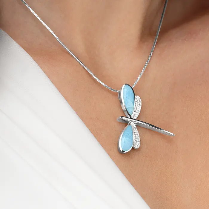 Dragonfly Necklace in sterling silver