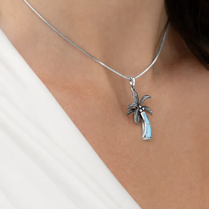 Palm Tree Pendant in Sterling Silver