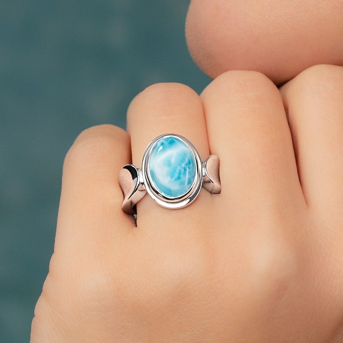 Silver Larimar Ring Caressa