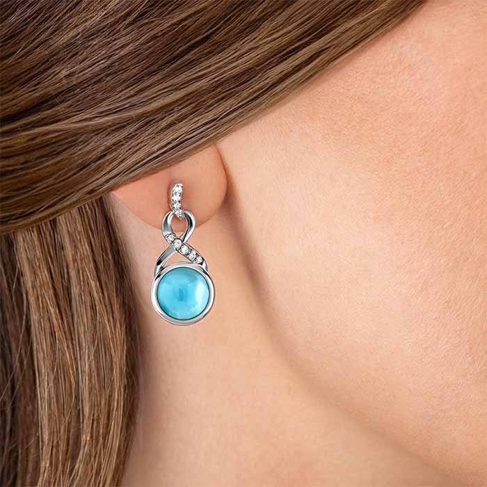 Unusual Earrings with larimar